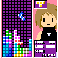 テトリス（ミニテトリス２）の当時のゲーム画面