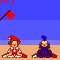 UP DOWN フラッグの当時のゲーム画面
