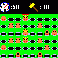 モグラがいっぱいの当時のゲーム画面