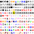 文字一覧の当時のゲーム画面